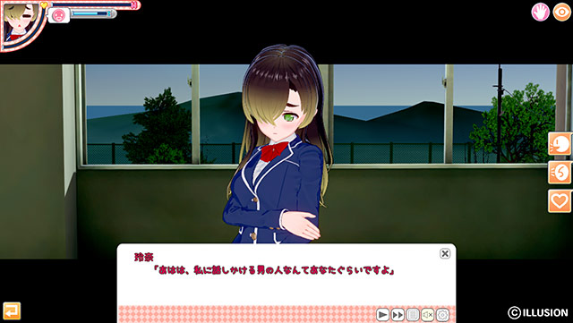 窓辺の制服の女の子が腕を組んで話す